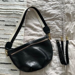 Clare V. Grande Fanny with extra strap (black/white in photos). Dustbag included